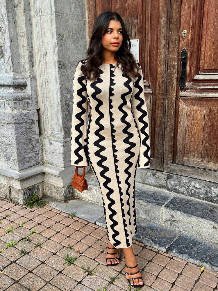Autumn Knitted Maxi Dress