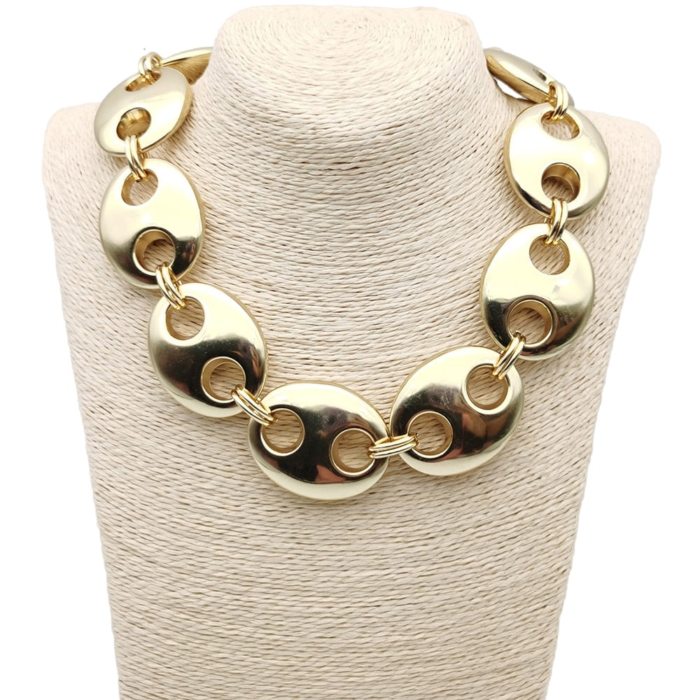 Golden Oval Necklace